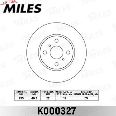 Miles K000327 - Bremžu diski www.autospares.lv