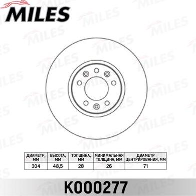 Miles K000277 - Bremžu diski autospares.lv