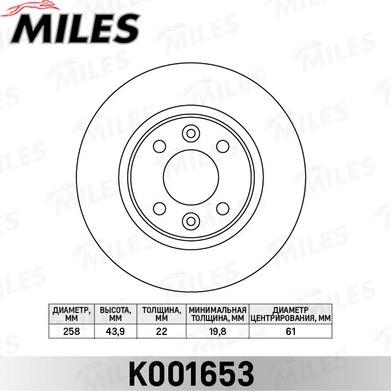 Miles K001653 - Bremžu diski www.autospares.lv