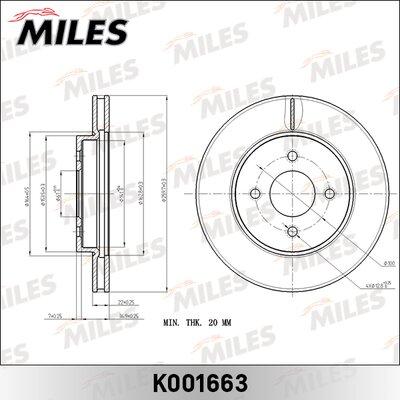 Miles K001663 - Bremžu diski autospares.lv