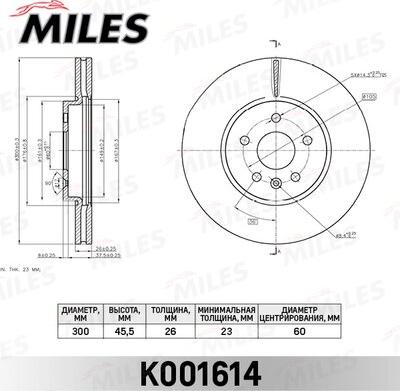 Miles K001614 - Bremžu diski www.autospares.lv