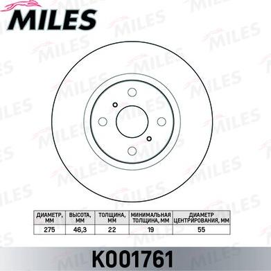 Miles K001761 - Bremžu diski www.autospares.lv