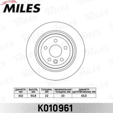 Miles K010961 - Bremžu diski www.autospares.lv