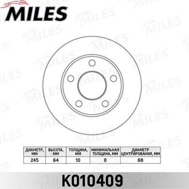 Miles K010409 - Bremžu diski www.autospares.lv