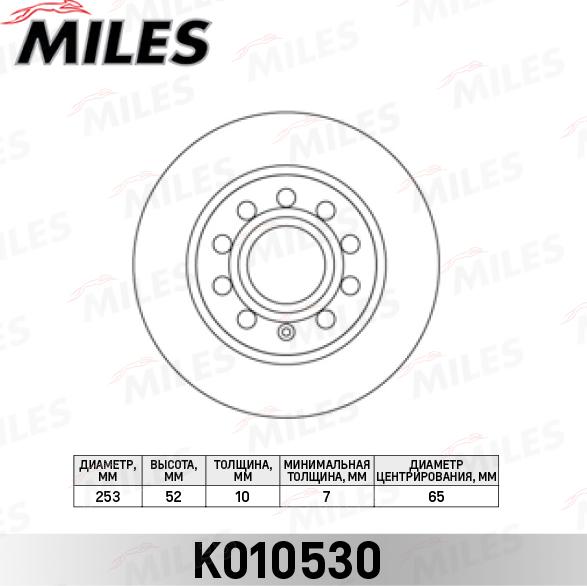 Miles K010530 - Тормозной диск www.autospares.lv