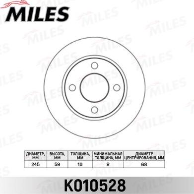 Miles K010528 - Bremžu diski www.autospares.lv