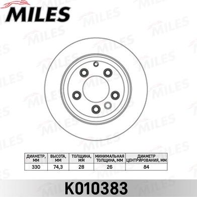 Miles K010383 - Bremžu diski autospares.lv