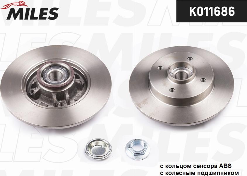 Miles K011686 - Brake Disc www.autospares.lv