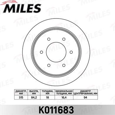 Miles K011683 - Bremžu diski www.autospares.lv