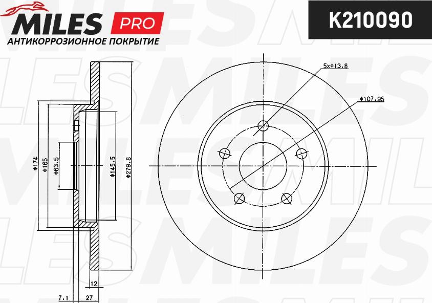 Miles K210090 - Bremžu diski autospares.lv