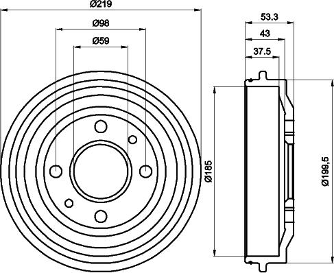 Mintex MBD011 - Bremžu trumulis www.autospares.lv