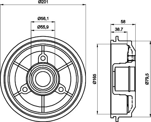 Mintex MBD026 - Тормозной барабан www.autospares.lv