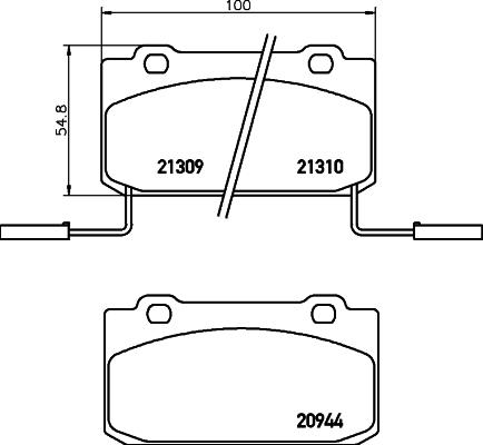 HELLA T1055 - Bremžu uzliku kompl., Disku bremzes www.autospares.lv