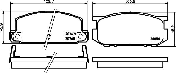 Mintex MDB1166 - Тормозные колодки, дисковые, комплект www.autospares.lv