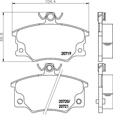 Mintex MDB1257 - Тормозные колодки, дисковые, комплект www.autospares.lv