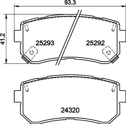 Mintex MDB83232 - Тормозные колодки, дисковые, комплект www.autospares.lv