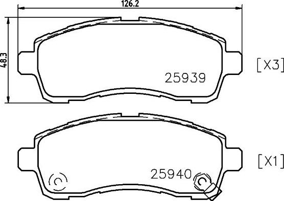 Mintex MDB3432 - Bremžu uzliku kompl., Disku bremzes www.autospares.lv