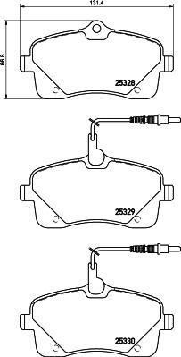 Mintex MDB3238 - Bremžu uzliku kompl., Disku bremzes autospares.lv