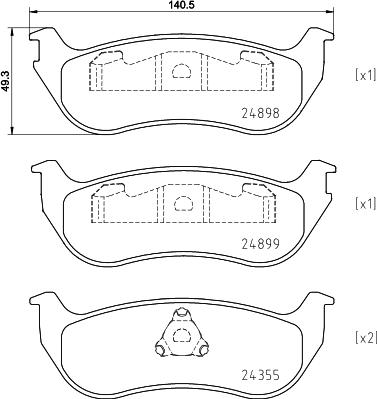 Mintex MDB2537 - Bremžu uzliku kompl., Disku bremzes www.autospares.lv