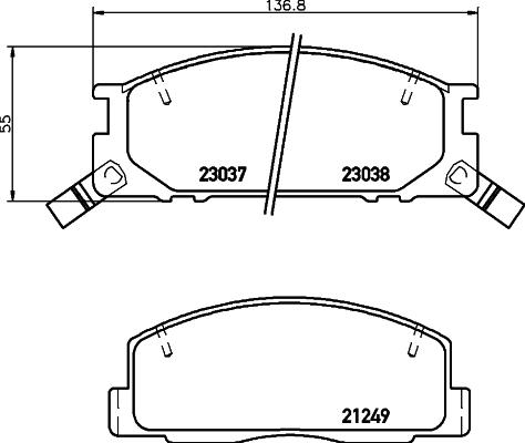 Mintex MDB2529 - Тормозные колодки, дисковые, комплект www.autospares.lv