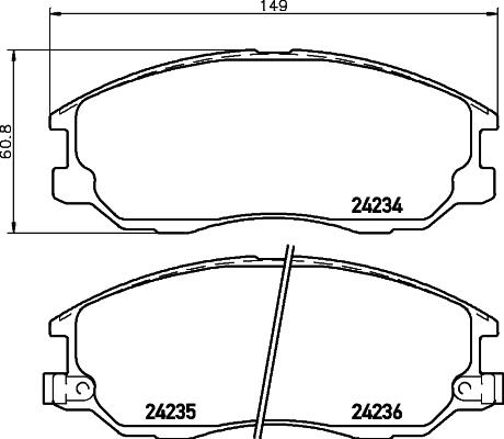 Mintex MDB2711 - Тормозные колодки, дисковые, комплект www.autospares.lv