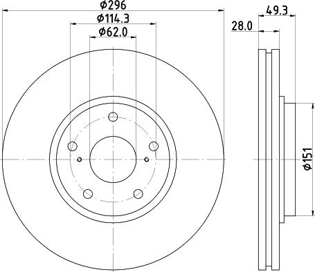 Mintex MDC2316 - Тормозной диск www.autospares.lv