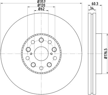 Mintex MDC2269L - Bremžu diski www.autospares.lv