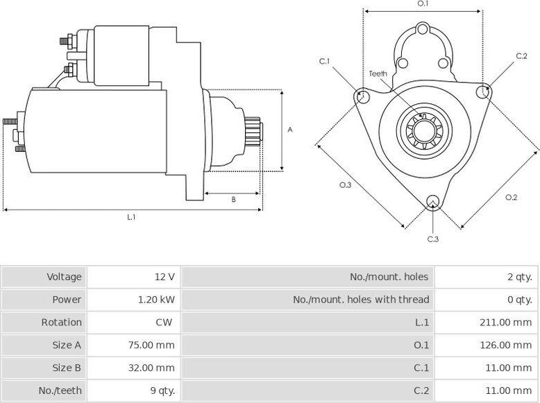 Mitsuba SM 402- 13 - Starteris autospares.lv