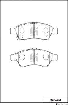 MK Kashiyama D9042M - Bremžu uzliku kompl., Disku bremzes www.autospares.lv