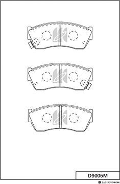 MK Kashiyama D9005M - Brake Pad Set, disc brake www.autospares.lv