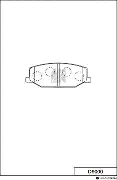 MK Kashiyama D9000 - Brake Pad Set, disc brake www.autospares.lv