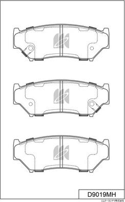 MK Kashiyama D9019MH - Тормозные колодки, дисковые, комплект www.autospares.lv