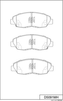 MK Kashiyama D5091MH - Тормозные колодки, дисковые, комплект www.autospares.lv