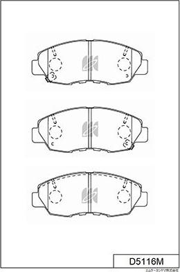 MK Kashiyama D5116M - Brake Pad Set, disc brake www.autospares.lv