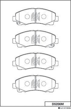 MK Kashiyama D5206M - Bremžu uzliku kompl., Disku bremzes www.autospares.lv