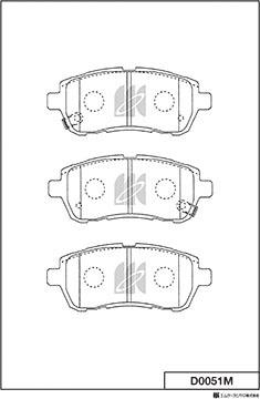 MK Kashiyama D0051M - Тормозные колодки, дисковые, комплект www.autospares.lv