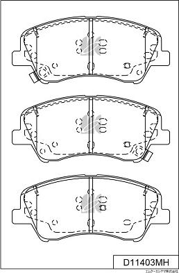 MK Kashiyama D11403MH - Тормозные колодки, дисковые, комплект www.autospares.lv