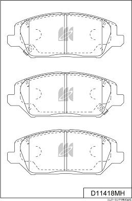 MK Kashiyama D11418MH - Bremžu uzliku kompl., Disku bremzes www.autospares.lv