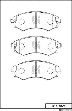 MK Kashiyama D11095M - Тормозные колодки, дисковые, комплект www.autospares.lv