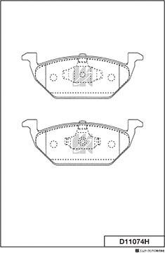 MK Kashiyama D11074H - Тормозные колодки, дисковые, комплект www.autospares.lv