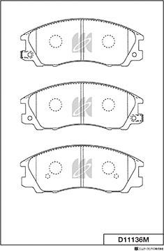 MK Kashiyama D11136M - Bremžu uzliku kompl., Disku bremzes www.autospares.lv