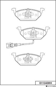 MK Kashiyama D11340MH - Тормозные колодки, дисковые, комплект www.autospares.lv