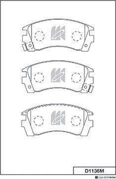 MK Kashiyama D1136M - Brake Pad Set, disc brake www.autospares.lv