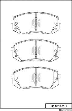 MK Kashiyama D11314MH - Bremžu uzliku kompl., Disku bremzes www.autospares.lv