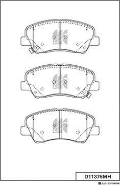 MK Kashiyama D11376MH - Тормозные колодки, дисковые, комплект www.autospares.lv