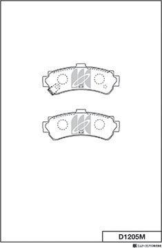 MK Kashiyama D1205M - Тормозные колодки, дисковые, комплект www.autospares.lv