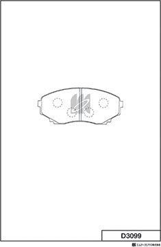 MK Kashiyama D3099 - Brake Pad Set, disc brake www.autospares.lv