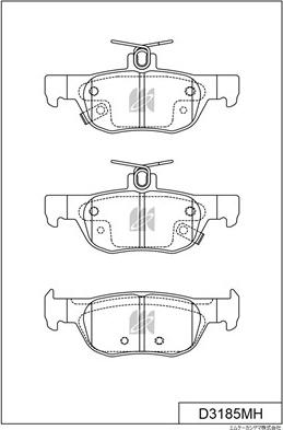 MK Kashiyama D3185MH - Тормозные колодки, дисковые, комплект www.autospares.lv