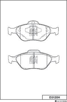 MK Kashiyama D3120H - Тормозные колодки, дисковые, комплект www.autospares.lv