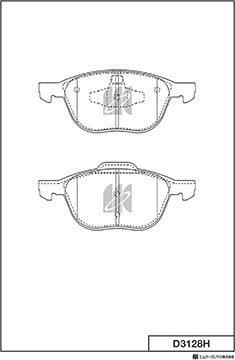 MK Kashiyama D3128H - Brake Pad Set, disc brake www.autospares.lv